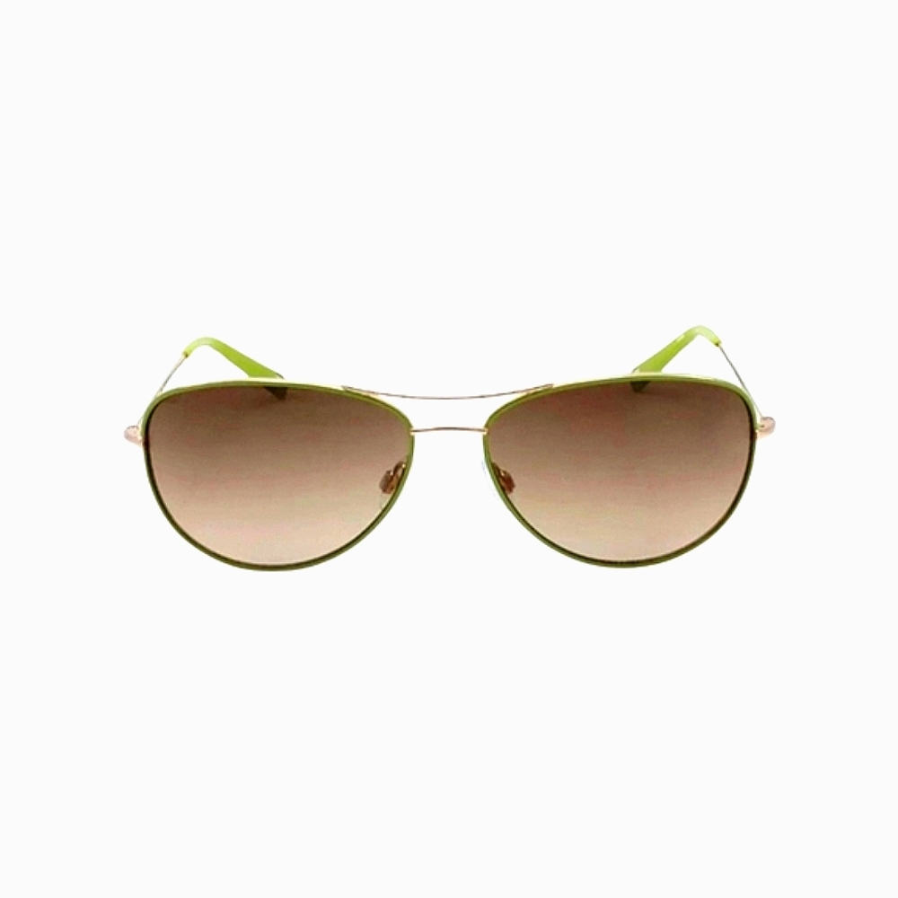 Nine West Aviator Sunglasses Green Gold Women Men Pilot Top Gun Sunglasses - Picture 5 of 11